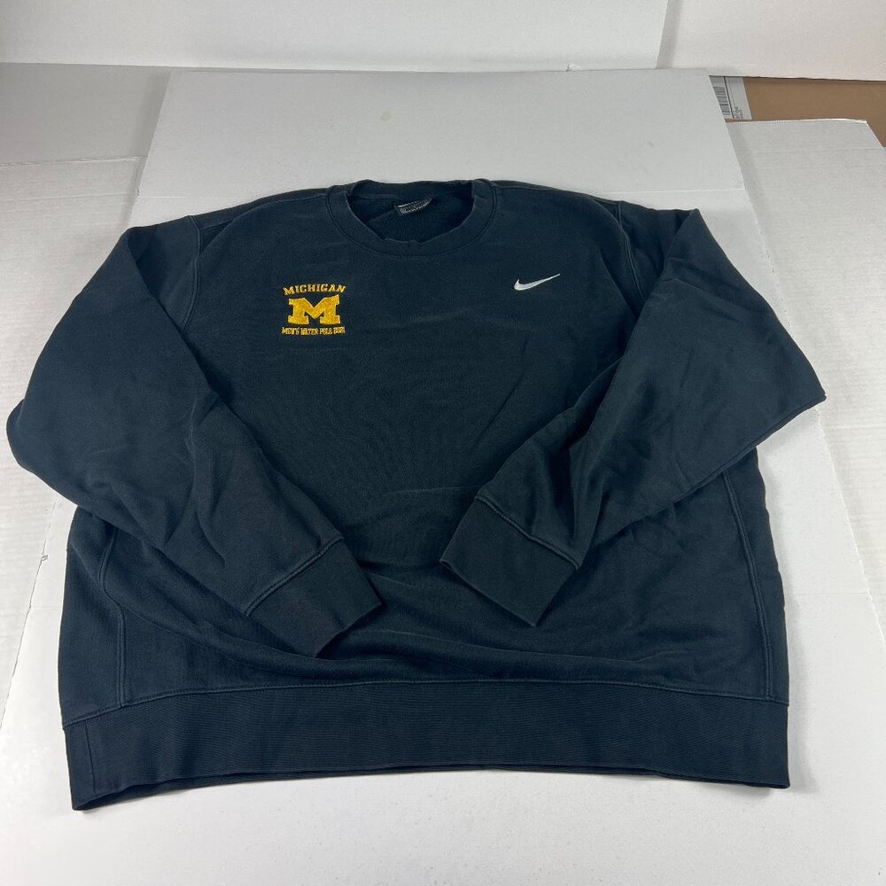 NIKE Michigan Wolverines 2021 Water Polo Sweatshirt Extra Large Black Crewneck